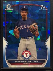 Bowman Sapphire 2023 Sebastian Walcott 1st Bowman RC BCP-189 Rangers Prospect  - Imagen 1 de 4