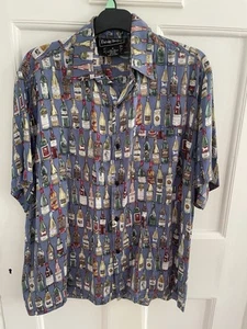 RARE VINTAGE NICOLE MILLER Men’s Shirt From USA  Bottles Of Wine Limited Edition - Picture 1 of 6