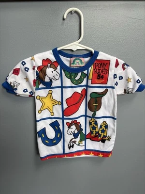 Camisa Vaquera Paradise Park Vintage Western Pony Temática Talla 4T Niños Foto 1 de 4