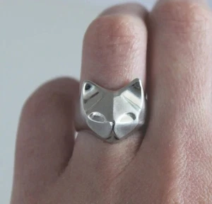 Cat Ring, 925 sterling silver Cat Lover Gift, Egyptian Cat Ring, Animal Jewelry - Picture 1 of 9