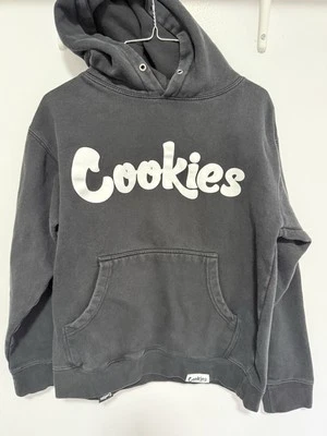 Auténtica sudadera con capucha Berner Cookies Clothing CKS logotipo original negra/blanca talla pequeña Foto 1 de 4