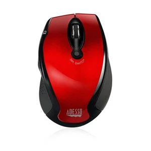 Adesso M20R WRLS Ergo Optical Mouse 6 Buttons Red - Picture 1 of 8