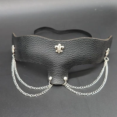 Leather Like Fetish Eye Mask Punk Goth Cyber Halloween Steampunk party Cosplay - Image 1 of 4