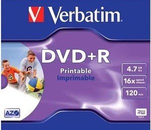Verbatim DVD+R 4.7GB Wide Inkjet Printable Rohling | bedruckbar | OVP Jewelcase - Bild 1 von 1