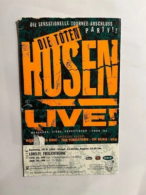 Alte Konzertkarte Ticket Die Toten Hosen 1992 Loreley Freilichtbühne - Bild 1 von 2