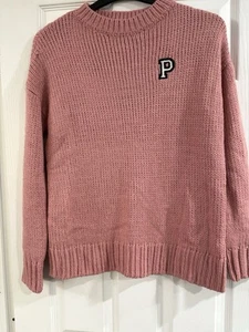 Pink Victorias Secret collage varsity Sweatshirt Jumper Size XS - Picture 1 of 6