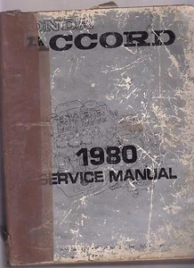 1980 Honda Accord Service Manual / FRONT AND BACK COVERS TORN OFF BUT INCLUDED - Imagen 1 de 4