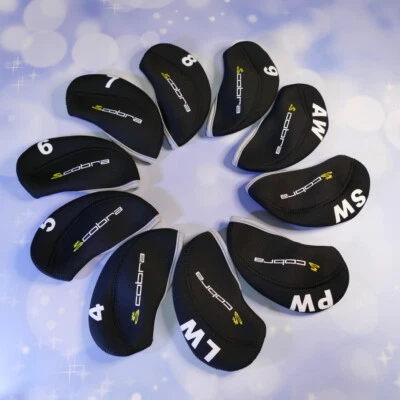 Cobra Golf Iron Cover Black color 10 Piece One Set