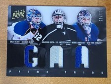 2011-12 Panini Prime Trios GU Jersey GAA B.Elliott/Jonathan Quick/Lundqvist /25 