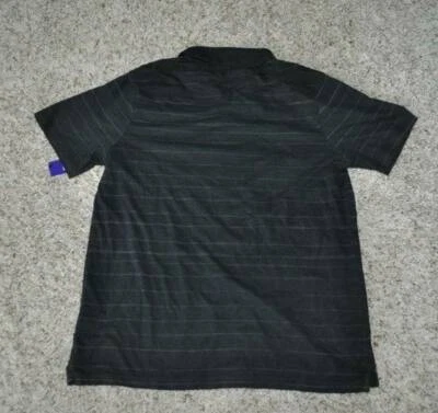 Apt. Camisa polo masculina manga curta listrada preta ajuste moderno 9 US$ 39 NOVA-tamanho G - Imagem 1 de 4