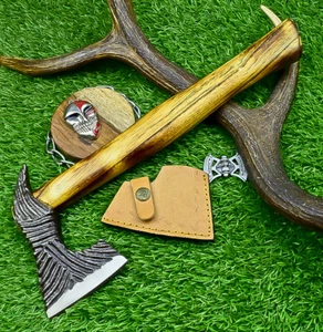 Hacha vikinga de acero al carbono hecha a mano personalizada, hacha barbuda, hacha, funda, SN -013 - Imagen 1 de 12