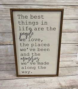 "The Best Things in Life" Rustic Farmhouse 12" X 18" Handmade Wood Design - Picture 1 of 3