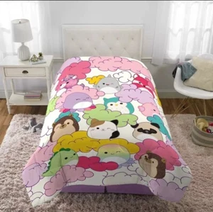 Squishmallows MALLOW DAYS Microfiber Twin Reversible Kids Comforter 86" x 64" - Picture 1 of 7