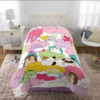 Squishmallows MALLOW DAYS Microfiber Twin Reversible Kids Comforter 86" x 64" - Image 1 of 4