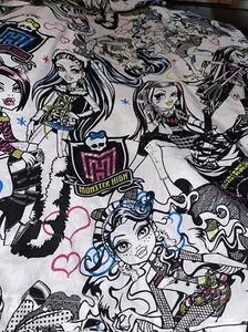 monster high twin flat bed sheet bedding mattel dolls Bed Sheet Laura Cotton Pol - Picture 1 of 3