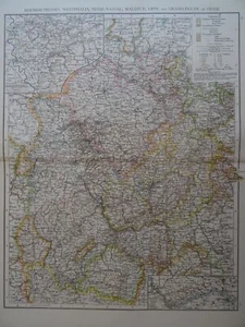 Große viktorianische Karte 1896 von RHEINISCH PREUSSEN The Times Atlas 1. Gen - Bild 1 von 2
