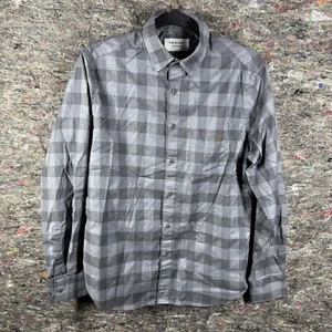 Twillory Shirt Mens Medium Tailored Fit Gray Checkered Preppy Stretch Untuckable - Picture 1 of 12
