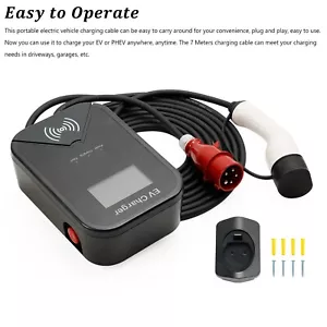 EV Charger Wallbox Type 2 32A 22KW CEE 3-Phase Plug Charging Station EV PHEV APP - Picture 1 of 12