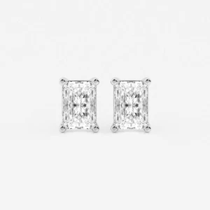 3.00TCW IGI Certified Diamond Stud Earrings Radiant Cut Lab Grown 14k Gold - Picture 1 of 2
