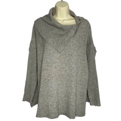 Suéter Cullen Cashmere Cuello Alto Lados Abiertos Gris Pequeño Foto 1 de 4