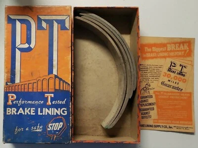 Forro de freno PT Performance NOS probado Pontiac 1949-54 Hudson 1948-54 LEER DESCRIPCIÓN Foto 1 de 4