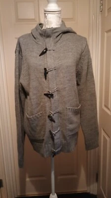 FRENCH CONNECTION GREY HOODED CARDIGAN (UNISEX?)   POCKETS.  EXC. COND. - Image 1 of 4