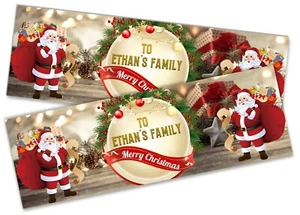 x2 Personalisierte Weihnachtsbanner Xmas Party Haus Dekoration Anlass 877 - Bild 1 von 4