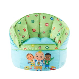 Sdraio bambino Cocomelon rotondo sacco a fagioli sdraio bambini blu poliestere morbido - Foto 1 di 12
