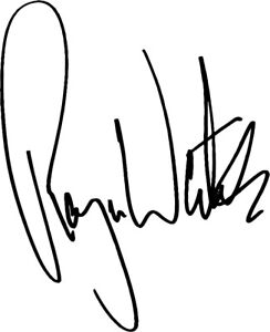 Roger Waters Autogramm Signature VINYL ABZIEHBILD Pink Floyd Gitarrenaufkleber
