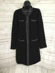 Apostrophe Women's Long Cardigan Black Long Sleeve Wool Blend Size 38 - Picture 1 of 7