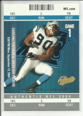 2004 Fleer Authentix #23 Julius Peppers Carolina Panthers - Image 1 of 2