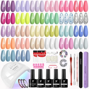 47 PCS Gel Nail Polish Kit with U V Light, Gel Nail Polish Set with Manicure Sta - Picture 1 of 12