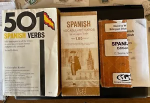 3 Spanish Language Helps: 501 Spanish Verbs, 1000 Flashcards, & Dictionary - Picture 1 of 8