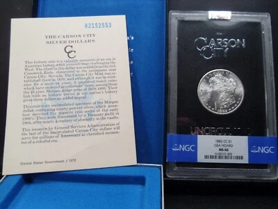 1882-CC MS66 GSA Hoard Morgan Silver Dollar NGC Certified Gem - Blast White - Image 1 of 4