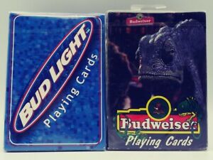 Budweiser And Bud Light Playing Cards Sealed Nos Beer vintage Bicycle lizard *E2