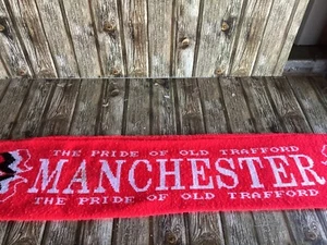 MANCHESTER THE PRIDE of OLD TRAFFORD FOOTBALL SUPPORTERS SCARF - Picture 1 of 9
