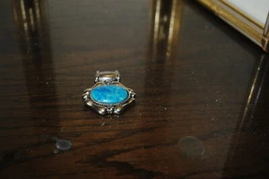 Set pendenti in pietra blu con cornice antiappannamento colore argento  - Foto 1 di 3