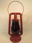 Antique Vintage Embury Defiance Lantern No. 0 Red Globe Warsaw NY