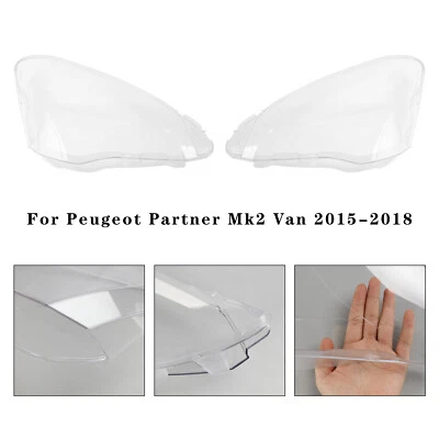 Left+RightHeadlight Lens Cover For Citroen Berlingo Mk2 Van 3 Peugeot Partner A3 - Image 1 of 4