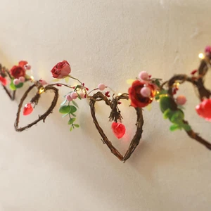 Valentines Day Decorations Heart-Shaped Fairy String Lights | Battery Operated & - Picture 1 of 12
