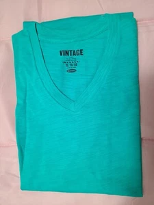 Old Navy Vintage V Neck T-shirt Turquoise XL - Picture 1 of 3