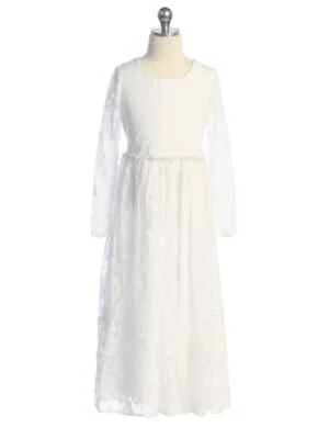Kid's Dream Long White Lace Maxi Boho Dress - Image 1 of 4