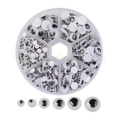4mm - 9mm Mixed Size Black & White Wiggle Googly Eyes In Own Sort Box  ET4 • 4.25€