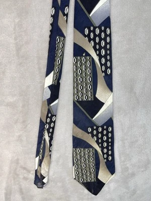 Corbata vintage George Machado italiana de seda Art Deco impresión abstracta hecha en EE. UU. Foto 1 de 4