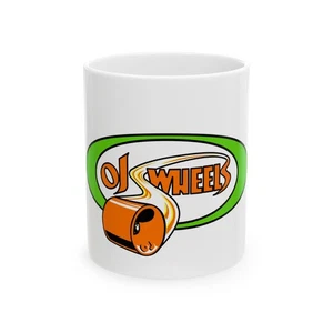 Retro OJ Wheels Ceramic Mug - Unique Gift for Skateboard Lovers, Hot Cold Drinks - Picture 1 of 9