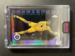 2024-25 Topps Chrome UCC Gianluigi Donnarumma Black Refractor 05/10 - Card #163 - Picture 1 of 3