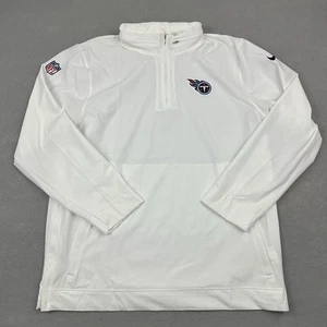 Tennessee Titans Jacket Men Large White Nike 1/4 Zip Pullover Packable Hood NFL - Picture 1 of 12