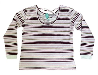 Sudadera Maurices Mujer Plus Mediana Rayas Cruzadas Espalda Calce Relajado Nueva con Etiquetas Foto 1 de 4