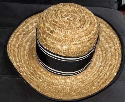 Sombrero para el sol Erik Javits, tostado con cinta azul marino y blanca Foto 1 de 3