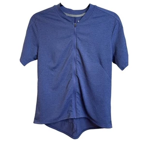 REI Co Op Women's Sz Lrg CYCLING JERSEY Short Sleeve Blue back pockets Full zip - Picture 1 of 8